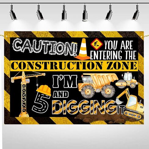 Construction 4th Birthday Party Banner Decorations for Boys ，Dump Truck 4th Birthday Party Decorations,4th Birthday Banner Boy in Saudi Arabia