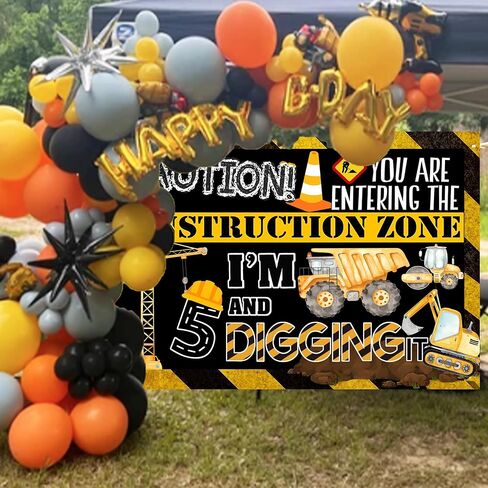 Construction 4th Birthday Party Banner Decorations for Boys ，Dump Truck 4th Birthday Party Decorations,4th Birthday Banner Boy in Saudi Arabia