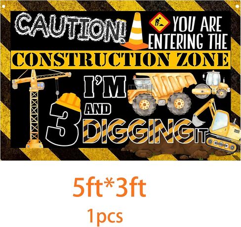 Construction 4th Birthday Party Banner Decorations for Boys ，Dump Truck 4th Birthday Party Decorations,4th Birthday Banner Boy in Saudi Arabia