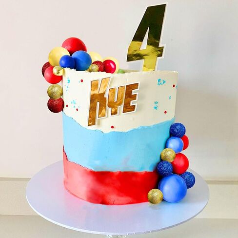 JeVenis Blue Red Yellow Happy Birthday Cake Topper Mens Birthday Cake Topper Hero Cake Decorations for Anniversary Birthday in Saudi Arabia