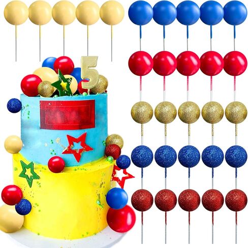 JeVenis Blue Red Yellow Happy Birthday Cake Topper Mens Birthday Cake Topper Hero Cake Decorations for Anniversary Birthday in Saudi Arabia