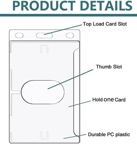 Hard Plastic Badge Holder, FadyRaye Clear ID Badge Name Card Holder with Easy Access Thumb Slot, Vertical Style, 2 Pack in Saudi Arabia