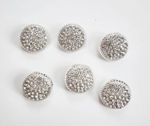 PEPPERLONELY 6PC Silver Gold Rhinestone Metal Buttons for Clothing Jeans Crafts Blazer Pants Jackets Sewing Jewelry Making (Gold, 23mm) in Kuwait