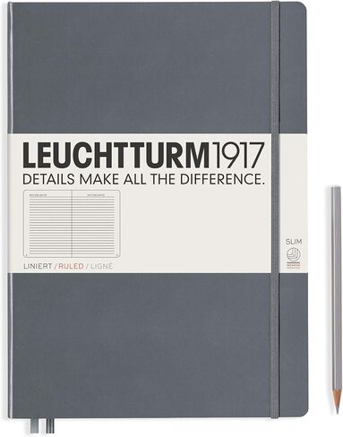 Leuchtturm1917 - دفتر Notebook Master Slim A4+ - 123 صفحة مرقمة للكتابة والمجلة (أسود ، منقط) in Kuwait