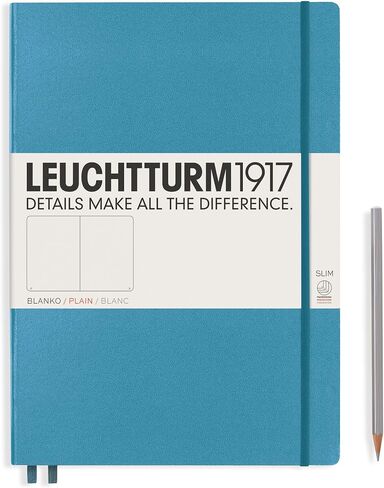 Leuchtturm1917 - دفتر Notebook Master Slim A4+ - 123 صفحة مرقمة للكتابة والمجلة (أسود ، منقط) in Kuwait