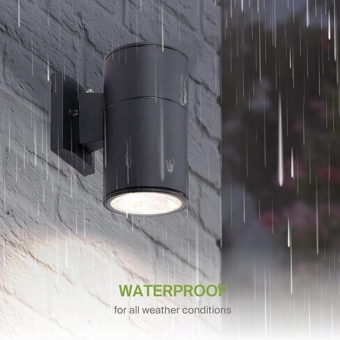 ASD LED 2-Way Round Cylinder Wall Light Fixture | 30W 900LM RGB-2700K-6500K 120V | Smart, Multicolor, Waterproof, ETL Listed | Exterior Patio Up-Down Lighting Sconce, Outdoor Lamp | Black, 2 Pack in Saudi Arabia