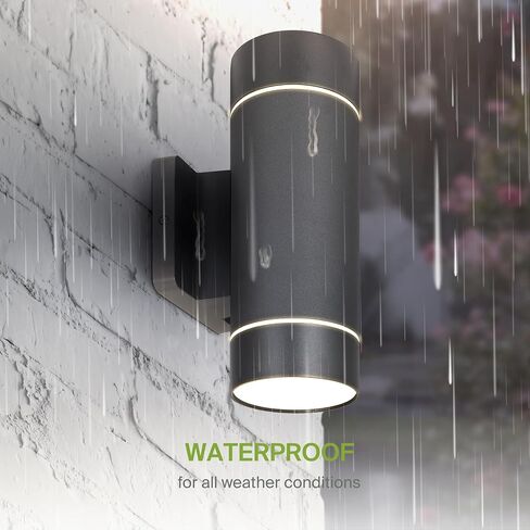 ASD LED 2-Way Round Cylinder Wall Light Fixture | 30W 900LM RGB-2700K-6500K 120V | Smart, Multicolor, Waterproof, ETL Listed | Exterior Patio Up-Down Lighting Sconce, Outdoor Lamp | Black, 2 Pack in Saudi Arabia