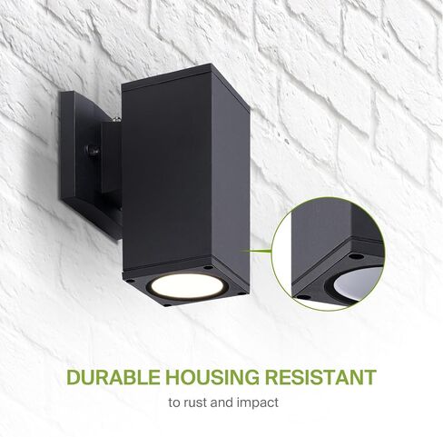 ASD LED 2-Way Round Cylinder Wall Light Fixture | 30W 900LM RGB-2700K-6500K 120V | Smart, Multicolor, Waterproof, ETL Listed | Exterior Patio Up-Down Lighting Sconce, Outdoor Lamp | Black, 2 Pack in Saudi Arabia