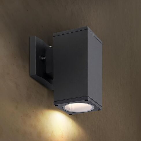 ASD LED 2-Way Round Cylinder Wall Light Fixture | 30W 900LM RGB-2700K-6500K 120V | Smart, Multicolor, Waterproof, ETL Listed | Exterior Patio Up-Down Lighting Sconce, Outdoor Lamp | Black, 2 Pack in Saudi Arabia