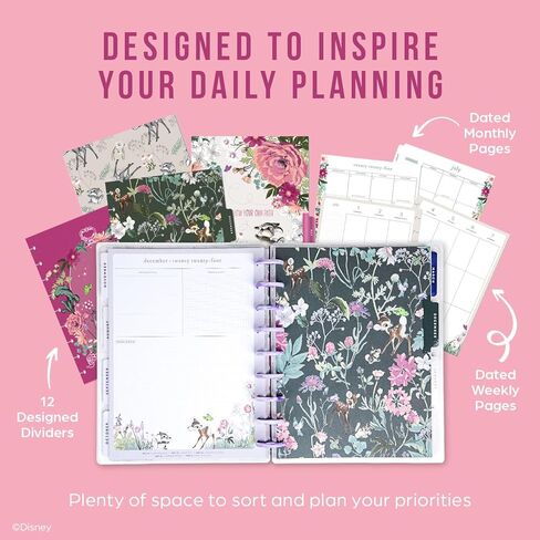 مخطط Happy Planner Disney Disc-Min Disc-Month لمدة 12 شهرًا ، يوليو 2024-يونيو 2025 يوميًا ، ومخططًا أسبوعيًا ، وشهريًا ، وحجم كلاسيكي ، وتخطيط لوحة القيادة ، والأميرة الشهيرة ، و 12 من الفواصل ، والأرجواني ، 7 "× 9 3/4" in Kuwait