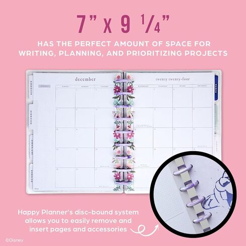 مخطط Happy Planner Disney Disc-Min Disc-Month لمدة 12 شهرًا ، يوليو 2024-يونيو 2025 يوميًا ، ومخططًا أسبوعيًا ، وشهريًا ، وحجم كلاسيكي ، وتخطيط لوحة القيادة ، والأميرة الشهيرة ، و 12 من الفواصل ، والأرجواني ، 7 "× 9 3/4" in Kuwait
