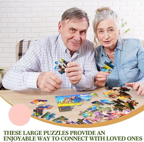 Syhood 10 Pack 16 Large Piece Easy Jigsaw Puzzles Elderly Seniors Dementia Alzheimer's Cognitive Gifts for Adult Elderly Seniors(Fresh) in Saudi Arabia