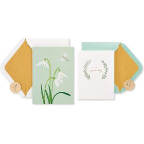Papyrus Deluxe Boxed Sympathy Card Assortment, Flowers and Butterflies (4-Count)