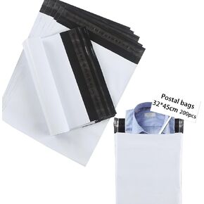 Poly Mailers 19x24inch أكياس الشحن للملابس ، والأكياس البريدية البلاستيكية ، وأظرف الشحن للملابس ، وأكياس البوليات البريدية الكبيرة لأكياس حزم الشحن 10 مساءً أبيض
