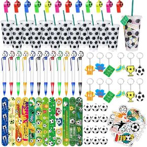 122 Pcs Basketball Party Favors Set Basketball Goodie Bags Stuffers Includes Cups with Straw Mini Stress Ball Keychains Slap Bracelets Whistles Stickers Pens for Birthday Party Supplies