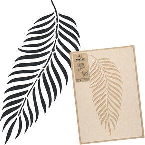 NAKLEO Floral Large Wall Painting Stencil 16,9"x25,2", Tropical Palm Leaf Pattern, Reusable Plastic Flower Template, DIY Art and Craft Home Decor, Floor Wood Fabric Furniture