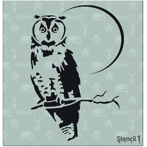 Stencil1 Owl Stencil 5.75" x 6" - Durable Quality Reusable Stencils for Painting - Owl Halloween & Pumpkin Decorating Items and Decor on Walls Fabric & Furniture Art Craft