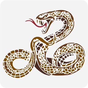 Pingerinspire لوحة الأفعى واقعية stencil 11.8x11.8 بوصة البلاستيك نمط الأفعى الكبير استنسل قابلة لإعادة الاستخدام القابلة لإعادة الاستخدام للطلاء للطلاء على الخشب ، الأرضية ، الجدار ، البلاط ، قماش ، النسيج والأثاث