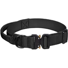 Tactical Dog Collar, Military Dog Collar for Medium Dogs, Adjustable Nylon Collars with Handle, Heavy Duty Thick Collar with Metal Buckle for Large Dogs (XL, Orange)