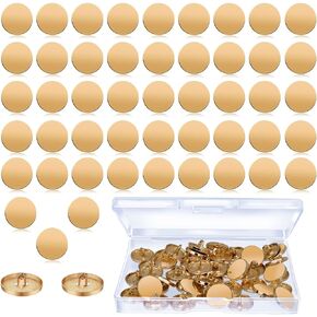 Gold Buttons for Sewing, BENBO 50PCS Metal Flat Button Alloy Shank Golden Buttons Metal Round Shaped Sewing Button Coat Jacket Shirt Trousers Gold Buttons (15mm)
