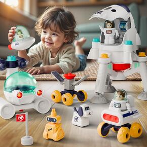 iPlay, iLearn Kids Space Toys, Spaceship Adventure Planet Playset W/ 2 Astronaut Rocket Shuttle, Boy Educational STEM Outer Space Solar System Toy, Cool Birthday Gift 3 4 5 6 7 8 Year Old Girl Toddler