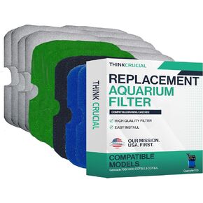 Think Crucial Replacement Aquarium Canister Filters - Compatible with Cascade 700, 1000, CCF2UL& CCF3UL (32 Pack)