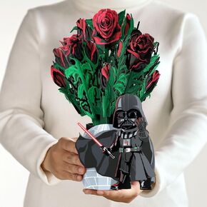 Lovepop Everyday Pop-Up Star Wars Paper Flower Bouquet for Her and Him - Darth Vader Bouquet for Boys, Girls, Men, Women - Darth Side - 10.25" Bouquet - Blank Note Card & Envelope Included