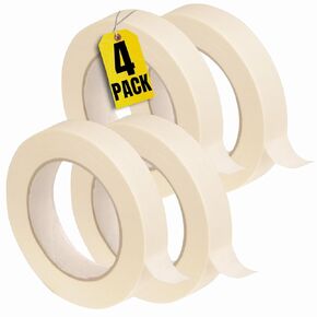 1InTheOffice Masking Tape 1 Inch Wide, White Masking Tape, 0.94 x 60 yds, All Purpose, 4 Pack