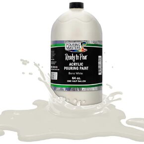 Pouring Masters Bone White Acrylic Ready to Pour Pouring Paint - Premium 64-Ounce Pre-Mixed Water-Based - for Canvas, Wood, Paper, Crafts, Tile, Rocks and More