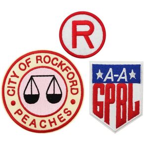 Last Minute Halloween Costumes, Rockford Peaches Costume Embroidered Iron on Patches Set