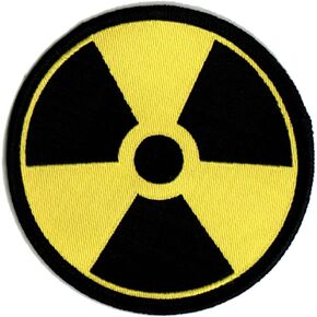 Nuclear Radiation Symbol Embroidered Patch Iron-On Danger Symbol Yellow Logo