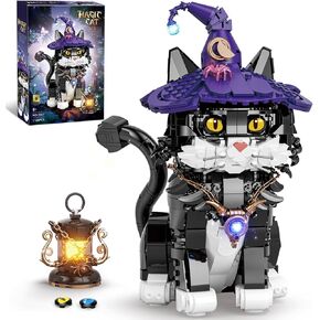 Ideas Harry Magic Cat Animal Building Set, Collectible MOC Potter Cat Model Toy for Home Decor, Compatible with Lego Adults, Creative Gift for Kids Boys & Girls 8+ (1128 PCS)