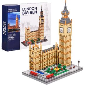 London Elizabeth Tower Big Ben Micro Building Block Set,3600 Pieces Landmark Architecture Model, Birthday Gifts Prizes Suitable for Adults and 14+ Teens