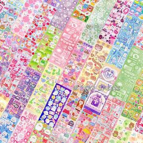 100 Sheets Stickers Deco Stickers,Photocard Stickers, Ribbon Butterfly Heart Alphabet Cute Stickers for Photocards Journaling Anniversary Family Photo Album Arts Crafts Scrapbooking