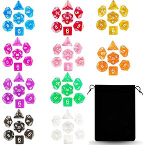 DND Dice Set,8x7 (56 Pieces) Polyhedral Dice with a Large Drawstring Bag Great for Dungeons and Dragons, Role Playing RPG MTG Table Game（8 Colors）