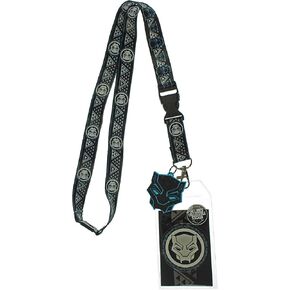 Marvel Black Panther Tribal Pattern Lanyard with Charm and ID Holder