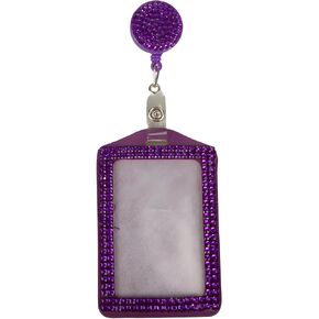 Rhinestone Lanyard Bling Crystal Badge Reel and Vertical Card Holder for Business Id Card (Orange) in Kuwait