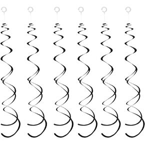 30 Pieces Iridescent White Hanging Swirls, Foil Swirl Hanging Decorations Plastic Steamers for Ceiling, Dangling Whirls Wedding Baby Shower Birthday Party Decorations