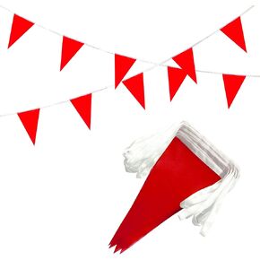 TSMD Solid Red Pennant Banners Flags String DIY Bunting Flags,Party Decorations for Grand Opening,Kids Birthday,Party Events Celebration