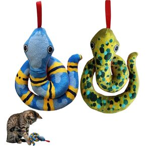 ألعاب Catnip مع ثعبان Catnip ، ألعاب Cat Catnip Snake ، لعبة Snake Histten Toy Beating ، لعبة Snake Shape Cat Plush مع حزمة Cat Cat المقاومة للعض ، Snake Cat 5.5 بوصة من 02