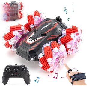 2.4GHz 4WD Gesture Sensing RC Stunt Car, Double-Sided 360° Flips Remote Control Cars,Best Birthday Gifts for Kids,Gesture RC Car Remote Control Transformed Vehicle for Boys Age6-12 yr