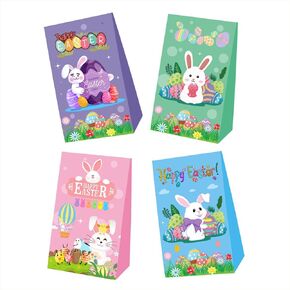 12pcs Happy Easter Party Favor Gift Bags Goodie Bags,Happy Easter Party Supplies for Kids Decorations