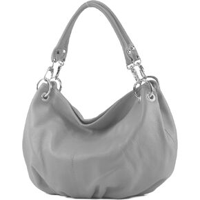 IT40 - Italian ladies leather shoulder bag (Dark taupe)
