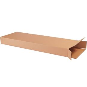 Aviditi 14442FOL Side Loading Corrugated Cardboard Box 14" L x 4" W x 42" H, Kraft, for Shipping, Packing and Moving (Pack of 15)