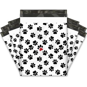 12x15 (50) Paw Prints Designer Poly Mailers Shipping Envelopes Premium Printed Bags