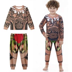 Kids Maui Tattoo Long Sleeve Outfit Cute Costume, 4-9Y