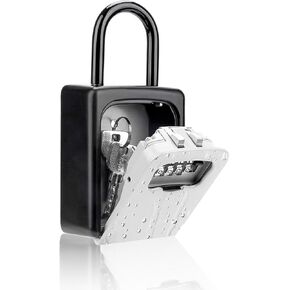 Wonder Comfort Key Lock Box,Portable Wall Mount Security Lockbox Strage for Outdoor Home Office Door Handle,Weatherproof,Black