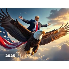 Trump Calendar 2025 Wall Calendar 2025 Funny Donald Trump Gifts MAGA Presidential 12-Month Wall Calendar Premium Glossy Finish President Trump Merchandise