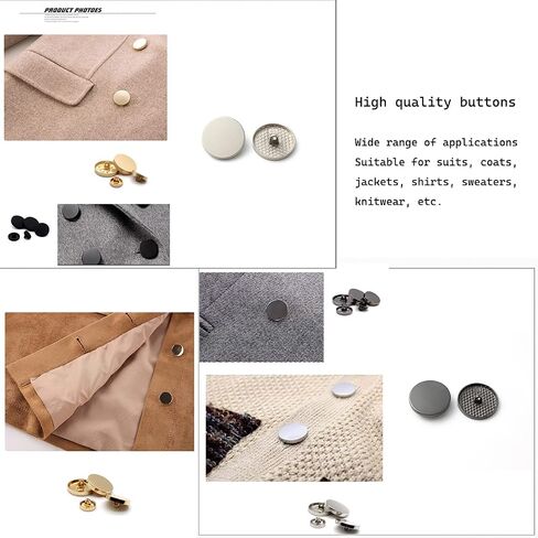 10pcs Metal Flat Button, Replacement Big Buttons for Men Women Blazer Woolen Coat Shirt Jackets Suit Trousers Round Shaped Sewing Buttons (25mm, Gold) in Saudi Arabia