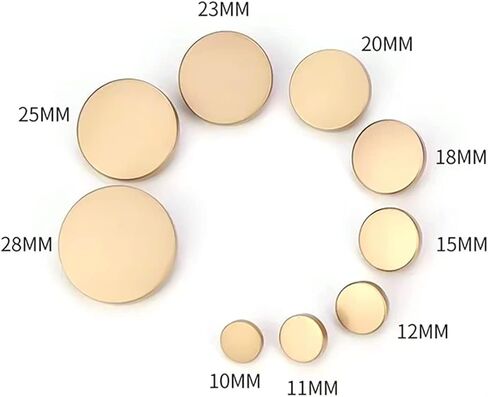 10pcs Metal Flat Button, Replacement Big Buttons for Men Women Blazer Woolen Coat Shirt Jackets Suit Trousers Round Shaped Sewing Buttons (25mm, Gold) in Saudi Arabia